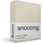 Snoozing - Katoen-satijn - Hoeslaken - 90x210 - Ivoor - Wit