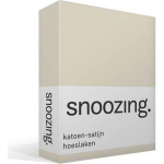Snoozing - Katoen-satijn - Hoeslaken - 180x200 - Ivoor - Wit