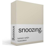 Snoozing - Katoen-satijn - Hoeslaken - 180x210 - Ivoor - Wit