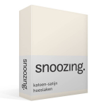 Snoozing - Katoen-satijn - Hoeslaken - 200x220 - Ivoor - Wit
