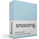 Snoozing - Katoen-satijn - Hoeslaken - Extra Hoog - 200x220 - Hemel - Blauw