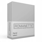 Romanette Flanellen Laken - 100% Geruwde Flanel-katoen - 1-persoons (150x250 Cm) - Zilver - Grijs
