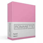 Romanette Flanellen Laken - 100% Geruwde Flanel-katoen - 2-persoons (200x260 Cm) - - Roze