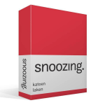 Snoozing - Laken - Katoen - Eenpersoons - 150x260 - - Rood