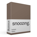 Snoozing - Laken - Katoen - Lits-jumeaux - 280x300 - - Bruin