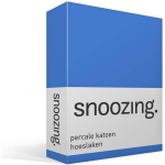 Snoozing - Hoeslaken -100x220 - Percale Katoen - Meermin - Blauw