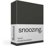 Snoozing Flanel Kinderhoeslaken - 100% Geruwde Flanel-katoen - Peuter (70x150 Cm) - Antraciet - Grijs