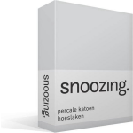 Snoozing - Hoeslaken -90x220 - Percale Katoen - - Grijs