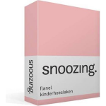 Snoozing Flanel Kinderhoeslaken - 100% Geruwde Flanel-katoen - Peuter (70x150 Cm) - - Roze