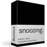 Snoozing - Katoen-satijn - Hoeslaken - Extra Hoog - 70x200 - - Zwart