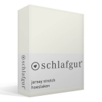 Schlafgut Jersey Stretch Hoeslaken - 95% Gebreide Jersey Katoen - 5% Elastan - 2-persoons (140/160x200/220 Cm) - Wol - Wit