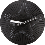 Nextime Wandklok Dia. 30 Cm, Metaal, Zwart/, 'Kinegram Star' - Wit