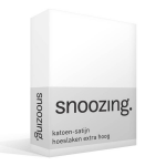 Snoozing - Katoen-satijn - Hoeslaken - Extra Hoog - 80x200 - - Wit