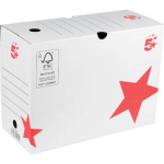 5 Star Archiefdoos Ft 25 X 33 X 15 Cm (H X L X B),/rood - Wit