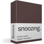 Snoozing - Katoen-satijn - Topper - Hoeslaken - 180x200 - - Bruin