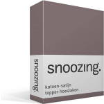 Snoozing - Katoen-satijn - Topper - Hoeslaken - 160x210 - Taupe - Bruin