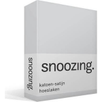 Snoozing - Katoen-satijn - Hoeslaken - 200x220 - - Grijs