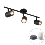 QAZQA Smart spots kantelbaar incl. WiFi GU10 - Jeana 3 - Zwart