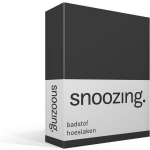 Snoozing Badstof Hoeslaken - 80% Katoen - 20% Polyester - Lits-jumeaux (160x210/220 Of 180x200 Cm) - Antraciet - Grijs
