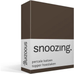 Snoozing Percale Katoen Topper Hoeslaken - 100% Percale Katoen - 2-persoons (150x200 Cm) - - Bruin