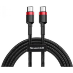 Baseus Geweven Nylon USB-C naar USB-C Fast Charge Kabel 2M - 3A Max - Rood