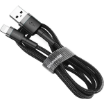 Baseus Geweven Nylon USB naar Lightning Kabel 0.5M - Grijs