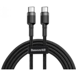 Baseus Geweven Nylon USB-C naar USB-C Fast Charge Kabel 2M - 3A Max - Grijs