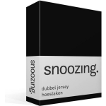 Snoozing - Dubbel Jersey - Hoeslaken - Lits-jumeaux - 180x200/210/220 Cm - - Zwart
