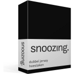 Snoozing - Dubbel Jersey - Hoeslaken - Lits-jumeaux - 160x200/210/220 Cm - - Zwart