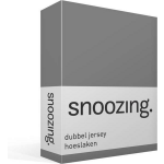 Snoozing - Dubbel Jersey - Hoeslaken - Lits-jumeaux - 190x200/220 Cm - - Grijs