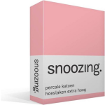 Snoozing - Hoeslaken - Percale Katoen - Extra Hoog - 140x220 - - Roze