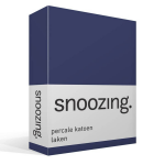 Snoozing - Laken - Lits-jumeaux - Percale Katoen - 280x300 - Navy - Blauw