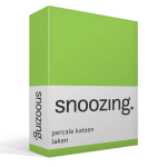 Snoozing - Laken - Eenpersoons - Percale Katoen - 150x260 - Lime - Groen