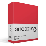 Snoozing - Laken - Eenpersoons - Percale Katoen - 150x260 - - Rood