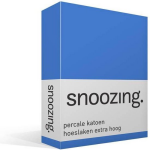 Snoozing - Hoeslaken - Percale Katoen - Extra Hoog - 80x200 - Meermin - Blauw
