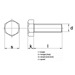 Zeskanttapbout staal 8.8 verzinkt m6 x 30mm