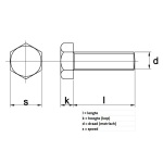 Zeskanttapbout staal 8.8 verzinkt m12 x 60mm