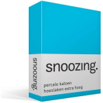 Snoozing - Hoeslaken - Percale Katoen - Extra Hoog - 150x200 - - Turquoise