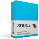 Snoozing - Hoeslaken - Percale Katoen - Extra Hoog - 160x200 - - Turquoise