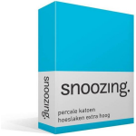 Snoozing - Hoeslaken - Percale Katoen - Extra Hoog - 140x220 - - Turquoise