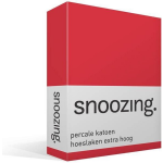 Snoozing - Hoeslaken - Percale Katoen - Extra Hoog - 80x220 - - Rood