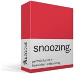 Snoozing - Hoeslaken - Percale Katoen - Extra Hoog - 90x210 - - Rood