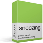 Snoozing - Hoeslaken - Percale Katoen - Extra Hoog - 90x200 - Lime - Groen