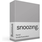 Snoozing Flanel Kinderhoeslaken - 100% Geruwde Flanel-katoen - Peuter (70x150 Cm) - - Grijs