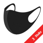 Wasbaar en herbruikbaar mondkapje / Fashion mask - 3 stuks (/roze) - Zwart