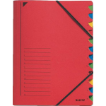 Leitz Bureau Sorteermap, Karton, Ft A4, 12 Tabs, - Rood