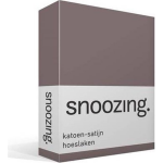Snoozing - Katoen-satijn - Hoeslaken - 70x200 - Taupe - Bruin