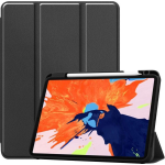 Just in case Tri-Fold Apple iPad Pro 12,9 inch (2020) Book Case met Pencil Houder - Zwart