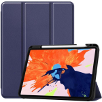 Just in case Tri-Fold Apple iPad Pro 12,9 inch (2020) Book Case met Pencil Houder - Blauw