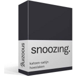 Snoozing - Katoen-satijn - Hoeslaken - 80x200 - Antraciet - Grijs